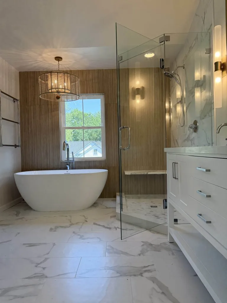 Completed bathroom renovation by NDO Construction in Charleston, SC